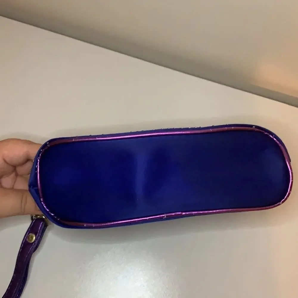 Victoria’s Secret Wristlet Blue Small Pouch with Sparkle